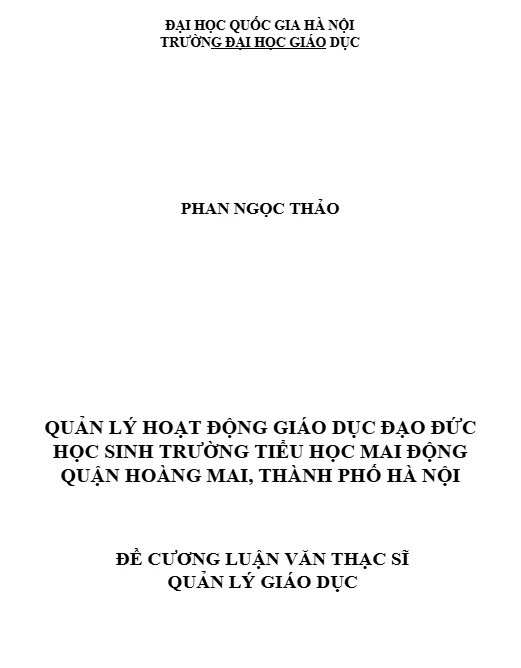 Mẫu luận văn quản lý hoạt động giáo dục đạo đức học sinh Mẫu luận văn quản lý hoạt động giáo dục đạo đức học sinh