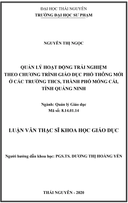 Mẫu luận văn thạc sĩ quản lý hoạt động trải nghiệm theo chương trình giáo dục phổ thông Mẫu luận văn thạc sĩ quản lý hoạt động trải nghiệm theo chương trình giáo dục phổ thông
