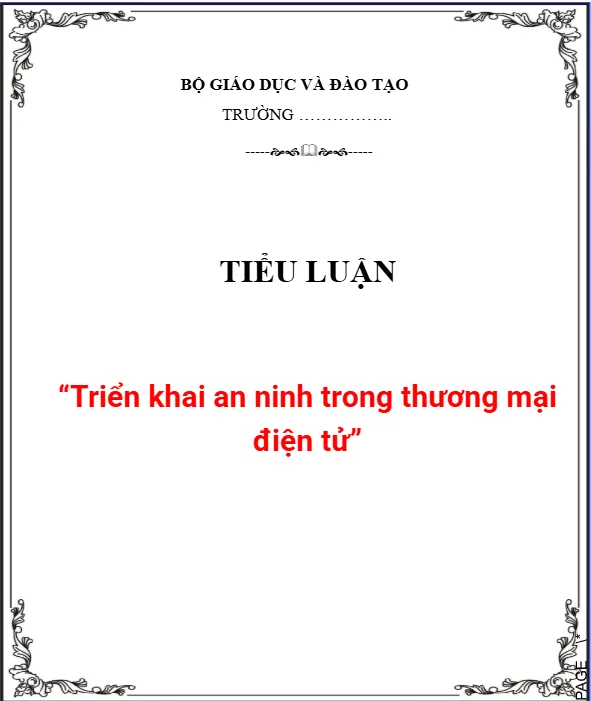 Mẫu bài tiểu luận về an ninh trong thương mại điện tử