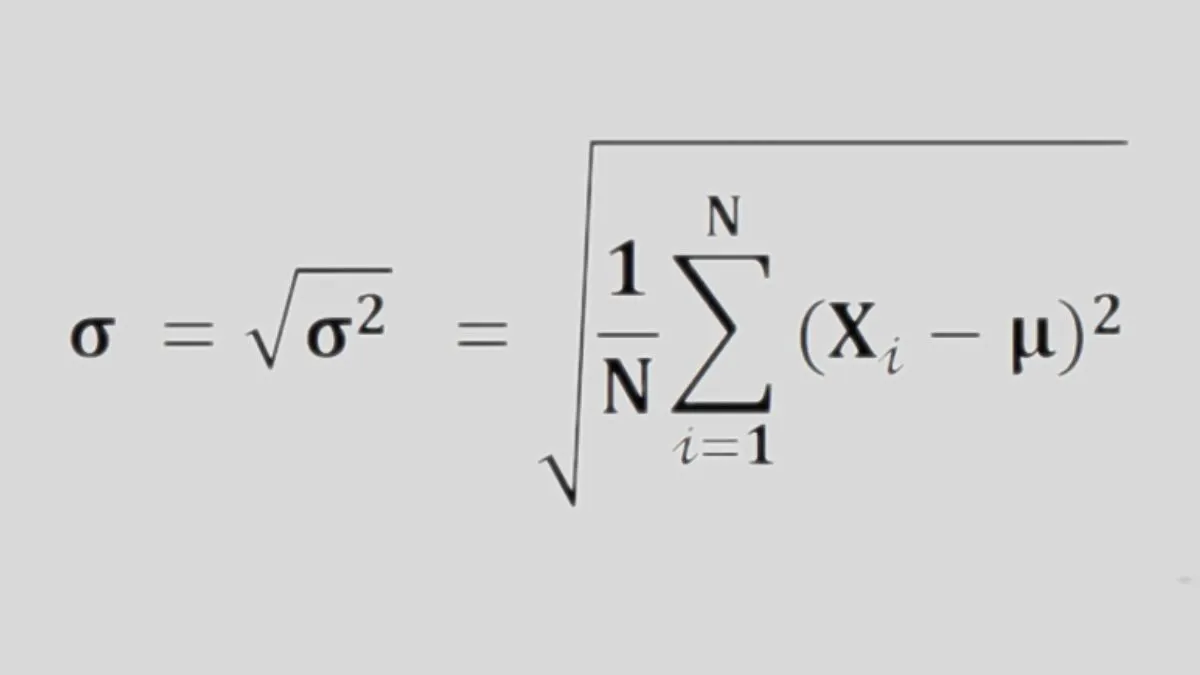 Công thức tính độ lệch chuẩn tổng thể