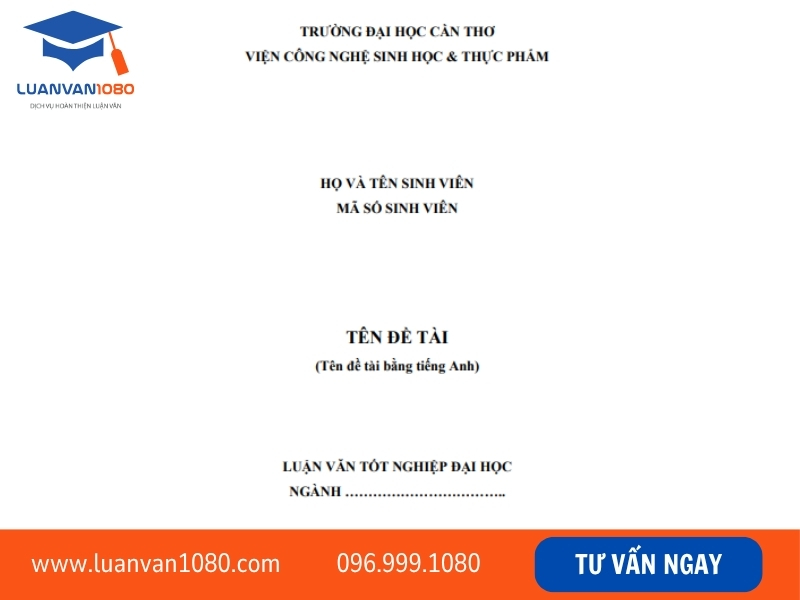 Cách trình bày trang bìa mẫu luận văn tốt nghiệp đại học