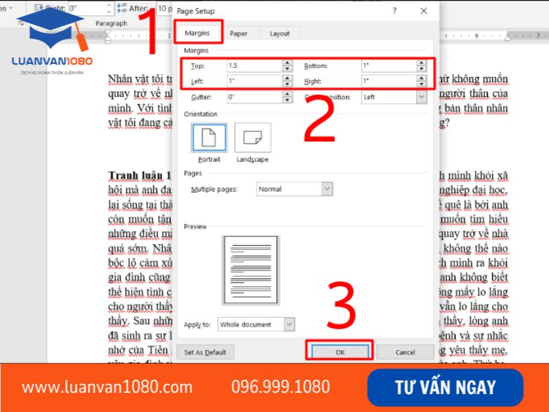 Quy định lề trái, lề phải, lề trên và lề dưới trong tiểu luận 