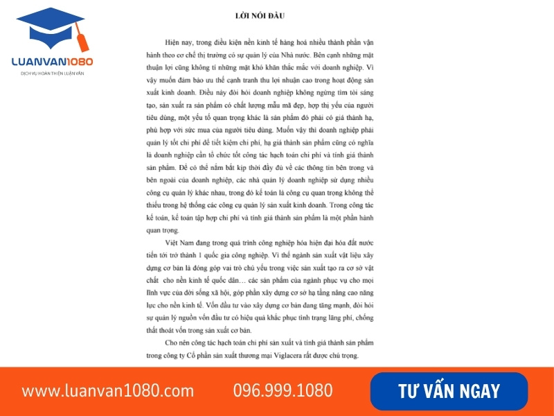 Bài luận văn tốt nghiệp kế toán hạch toán chi phí sản xuất