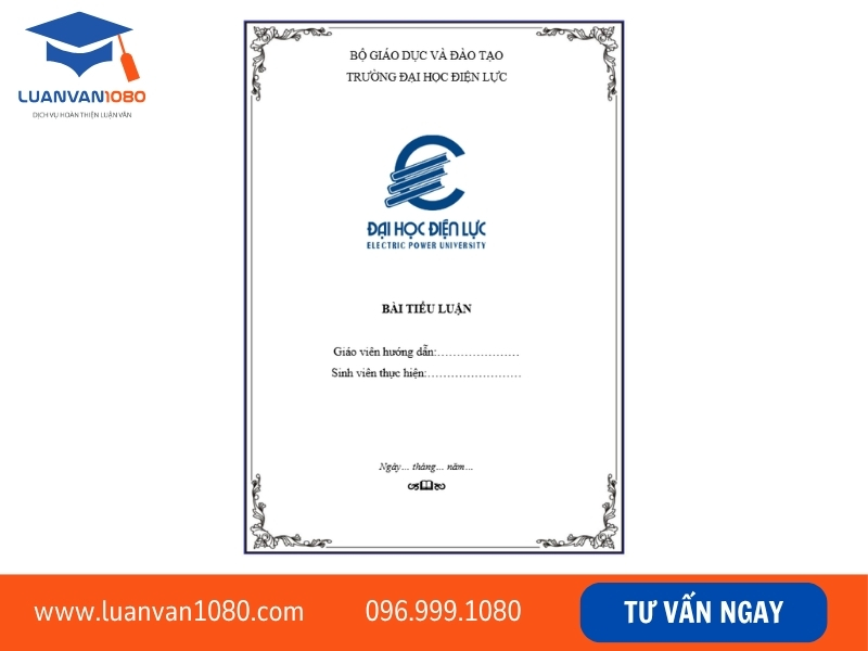 Mẫu bìa tiểu luận chỉn chu