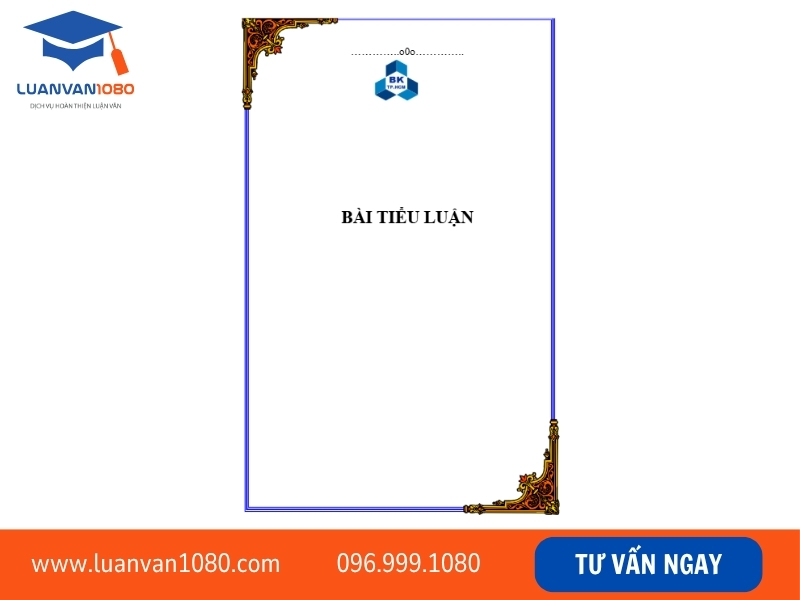 Mẫu bìa tiểu luận đơn giản
