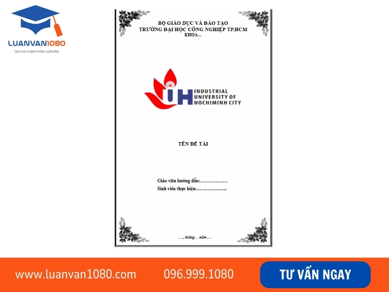 Mẫu bìa tiểu luận iuh