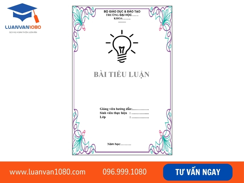 Mẫu bìa tiểu luận sáng tạo