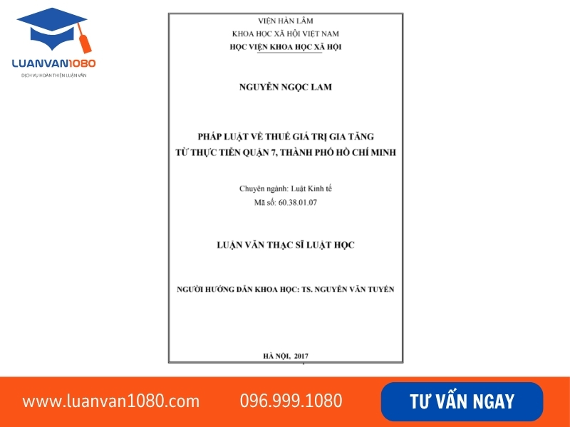 Luận văn thạc sĩ về kế toán thuế 100% chuẩn mẫu