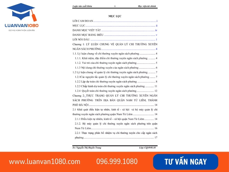 Mẫu luận văn thạc sĩ kinh tế về quản lý ngân sách