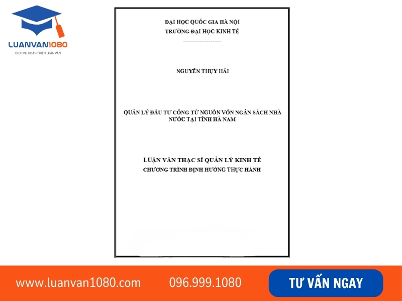 Đề cương luận văn thạc sĩ kinh tế về quản lý nguồn vốn đầu tư