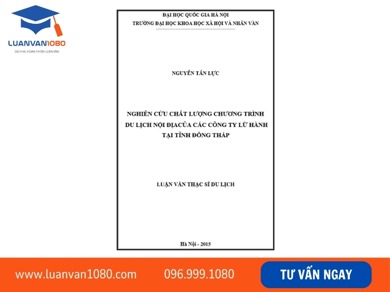 Luận văn thạc sĩ du lịch nghiên cứu chất lượng chương trình du lịch nội địa của các công ty lữ hành