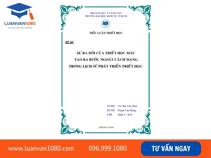 Mẫu tiểu luận về bước ngoặt lịch sử phát triển triết học từ sự ra đời của triết học Mác