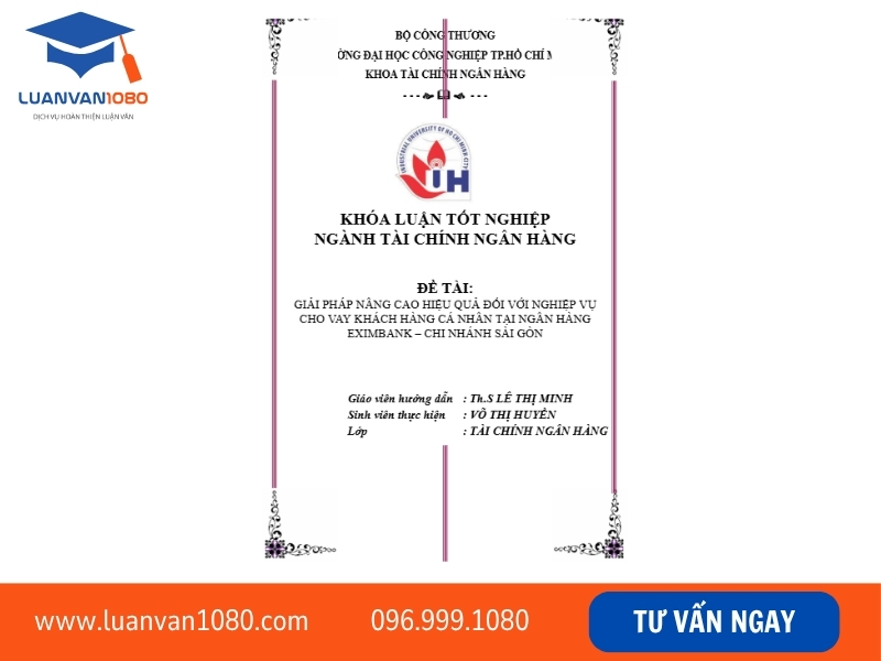 Nội dung cần phải có trên trang bìa tiểu luận