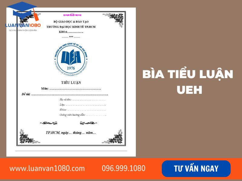 Các yếu tố cần có trên bìa tiểu luận UEH