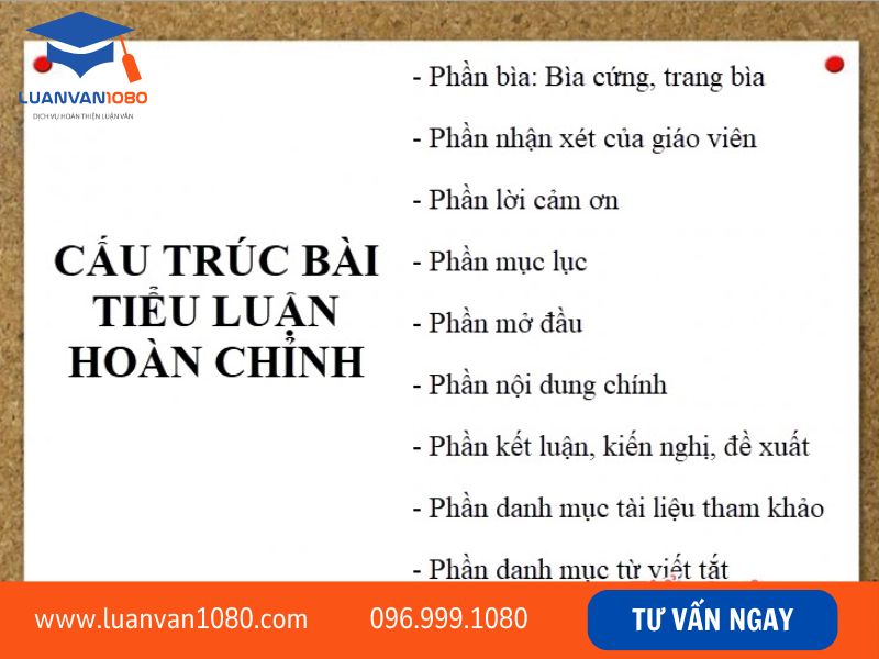 Tổng quan cấu trúc một bài tiểu luận chuẩn học thuật