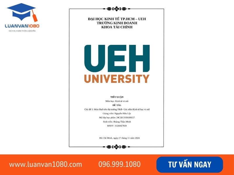 Yêu cầu chuẩn về bìa luận văn tốt nghiệp