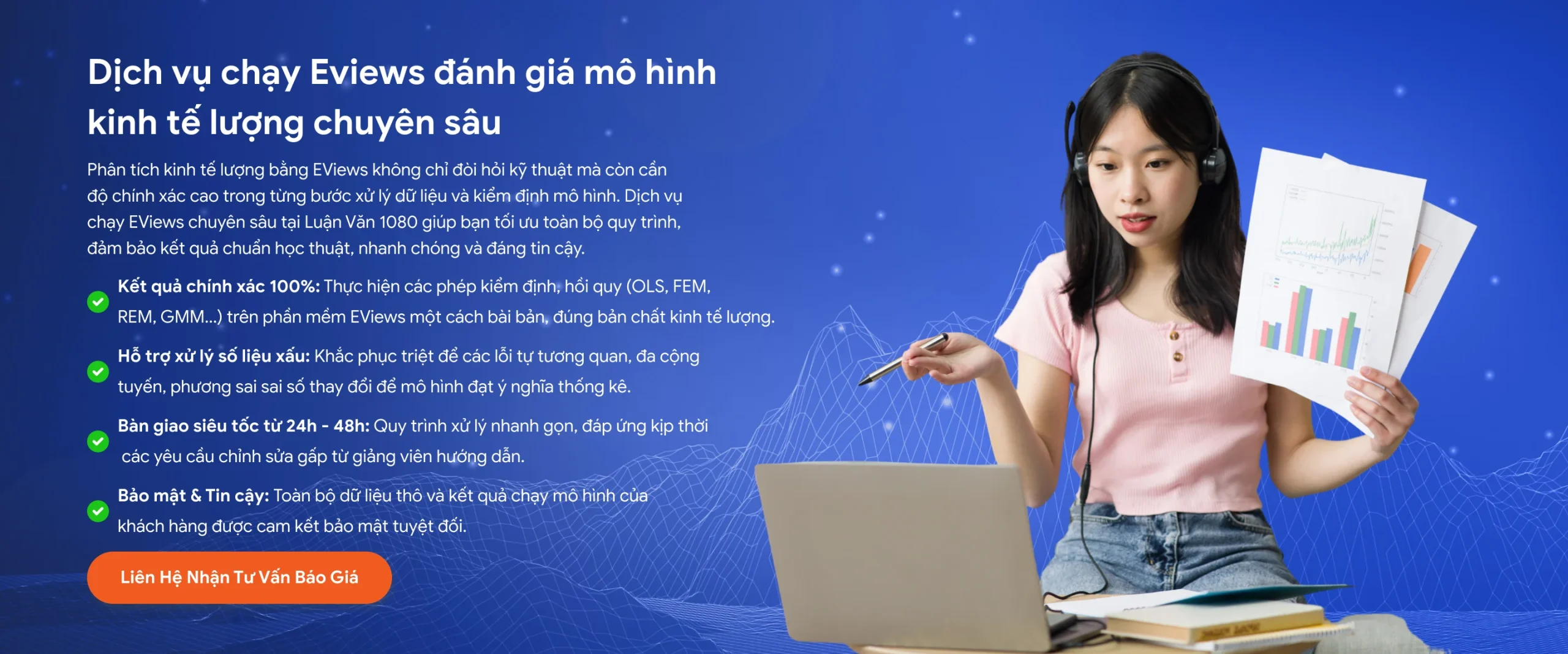 Dịch vụ chạy Eviews đánh giá mô hình kinh tế lượng chuyên sâu