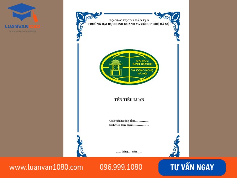 20+ Mẫu bìa tiểu luận HUBT chuẩn cho sinh viên