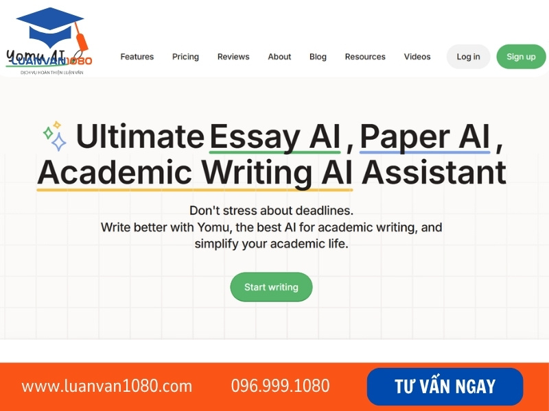 công cụ ai viết luận văn yomu ai
