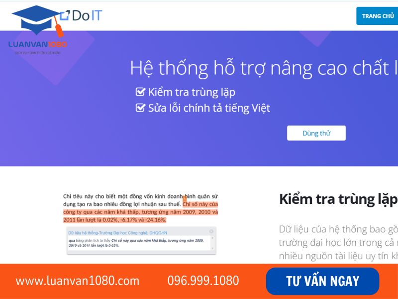 DoIT – app check đạo văn tiểu luận miễn phí tiếng Việt