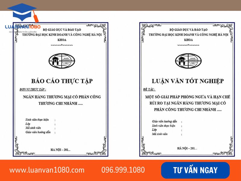 Phân biệt bìa chính và bìa phụ tiểu luận HUBT