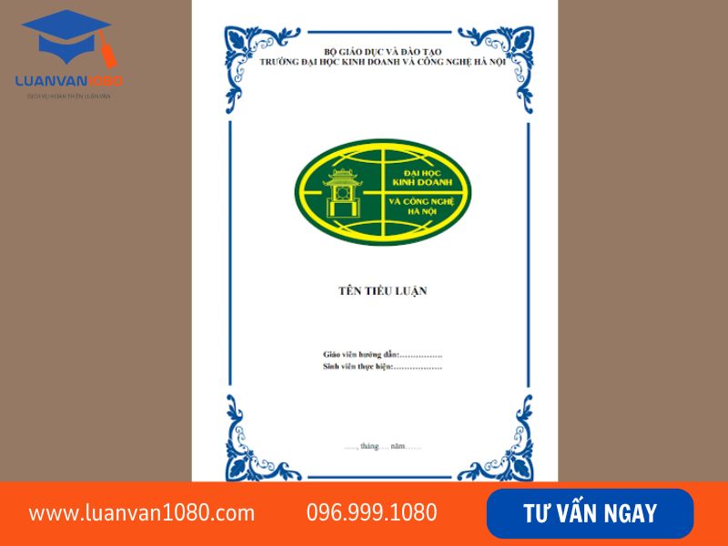Quy định hình thức trình bày bìa tiểu luận HUBT