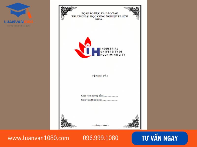 Quy định hình thức trình bày bìa tiểu luận IUH