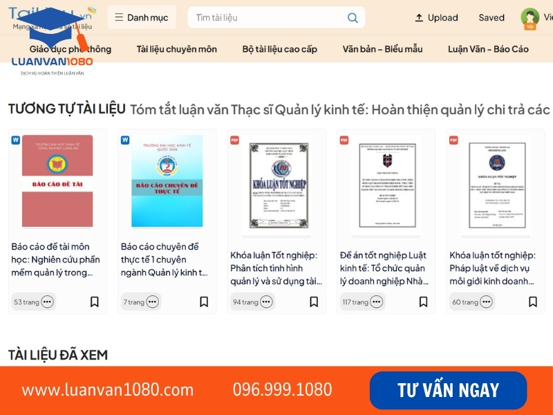 Top các trang web tìm luận văn tiếng Việt miễn phí