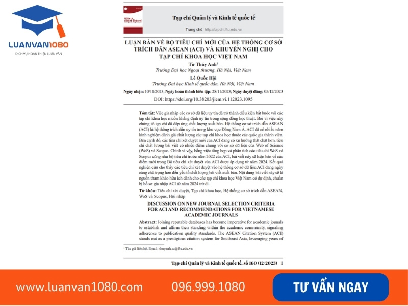 Ví dụ về một bài báo khoa học và bài báo khoa học mẫu tham khảo