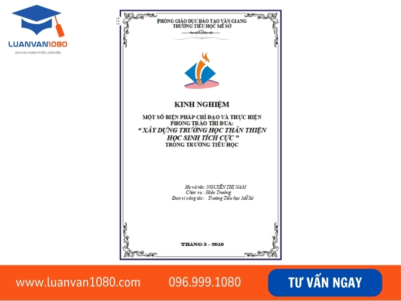 Mẫu bìa SKKN file word 2