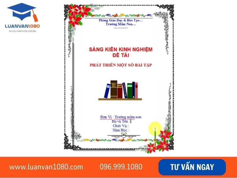 Bìa sáng kiến kinh nghiệm mầm non