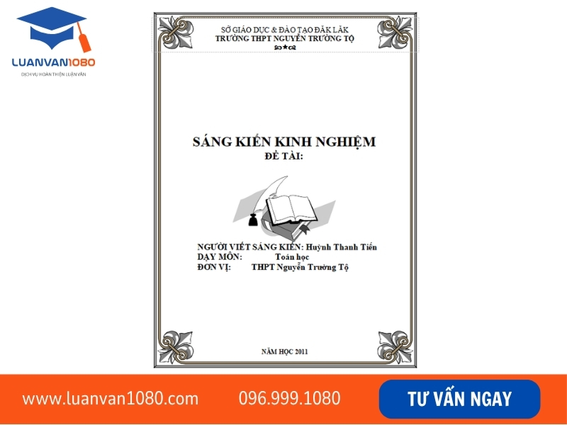 Bìa sáng kiến kinh nghiệm THCS, THPT