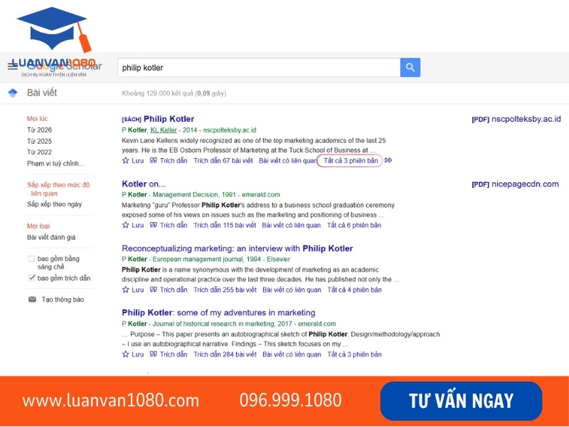 Cách tải bài báo khoa học miễn phí qua Google Scholar