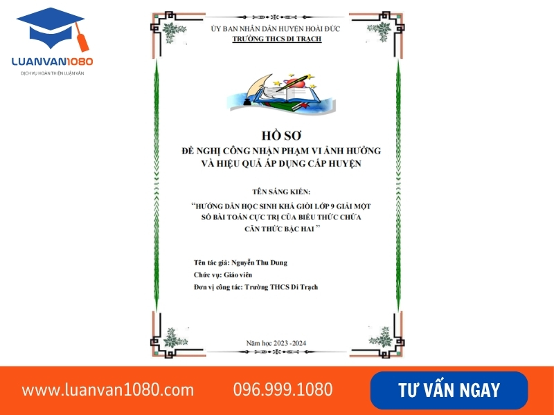 Mẫu sáng kiến kinh nghiệm toán THCS lớp 9