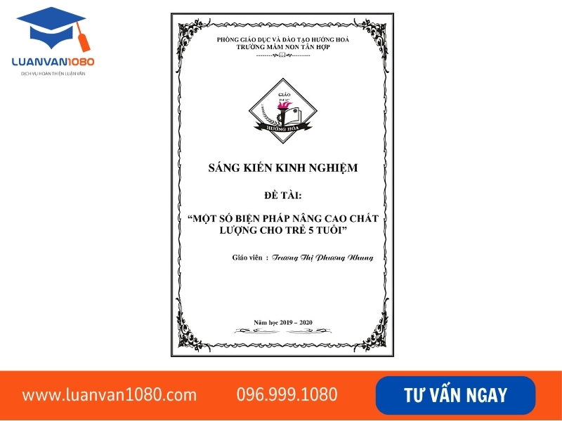 Quy định trình bày bìa sáng kiến kinh nghiệm chuẩn