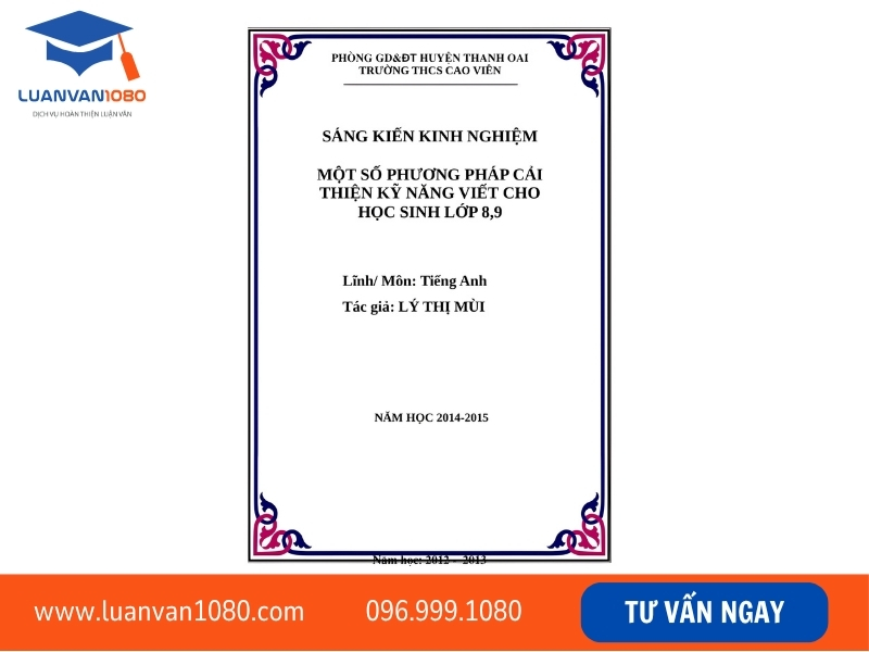 Bìa sáng kiến kinh nghiệm gồm những thông tin gì?