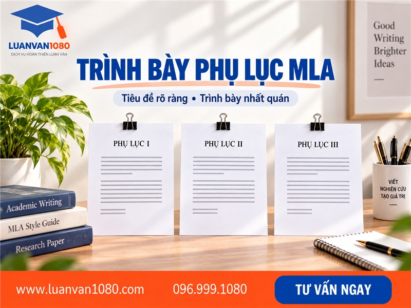Vị trí và cách trình bày phụ lục trong tiểu luận