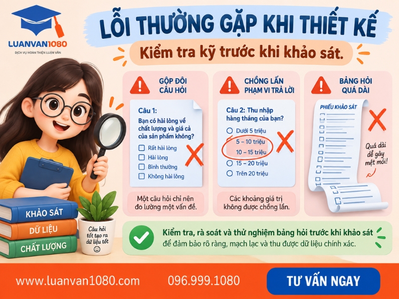 Một số lỗi thường gặp khi thiết kế bảng hỏi