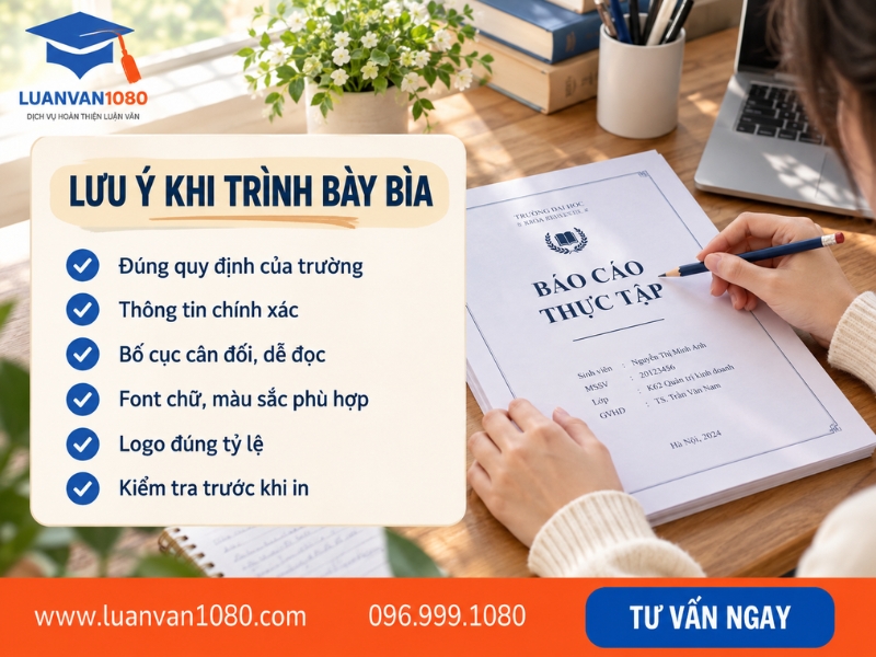 Một số lưu ý khi trình bày bìa báo cáo thực tập