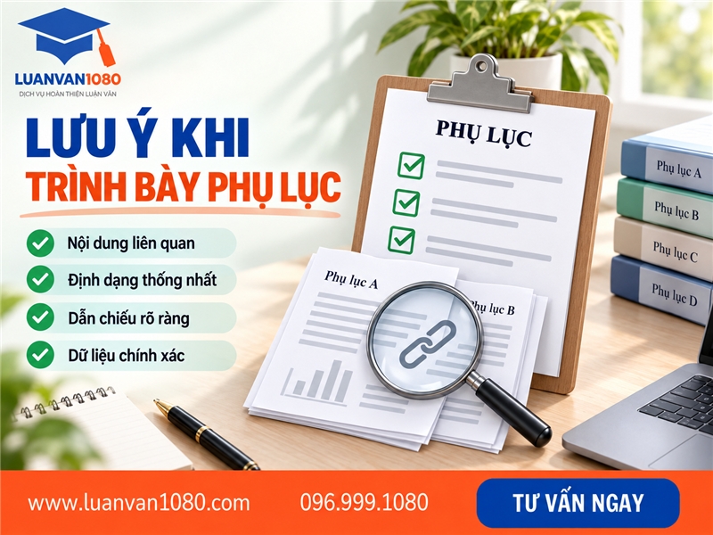 Một số lưu ý khi trình bày phụ lục tiểu luận
