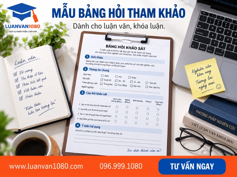 Mẫu bảng hỏi tham khảo cho luận văn, khóa luận