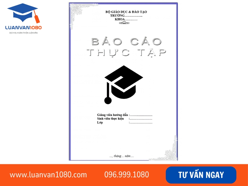 Mẫu bìa báo cáo thực tập đơn giản 2