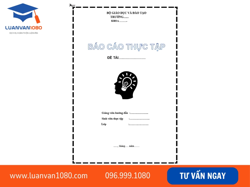 Mẫu bìa báo cáo thực tập đơn giản 3