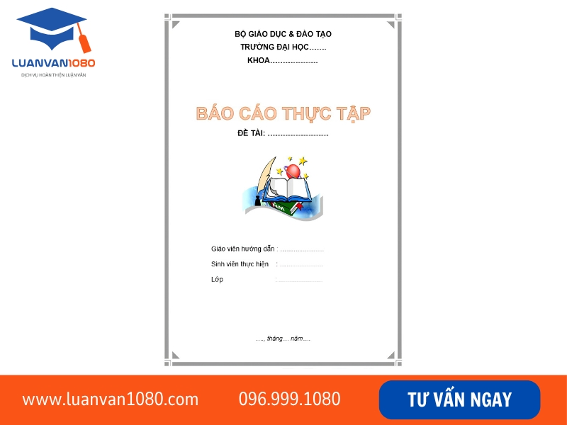 Mẫu bìa báo cáo thực tập đơn giản 4