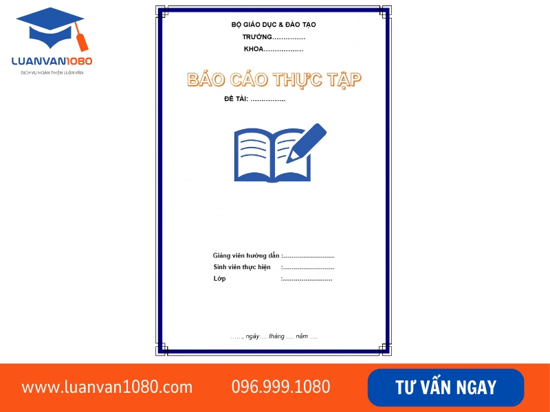 Mẫu bìa báo cáo thực tập đơn giản 5