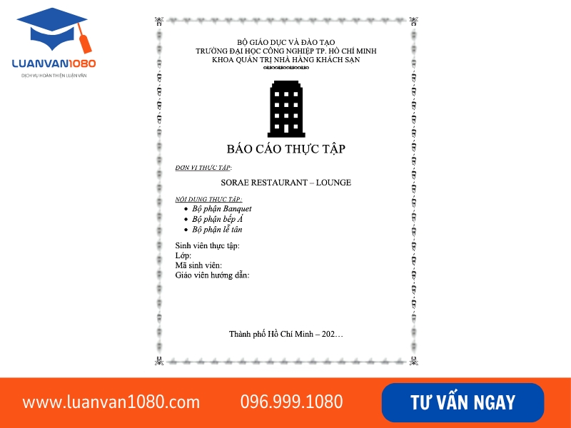 Mẫu bìa báo cáo thực tập file Word 2
