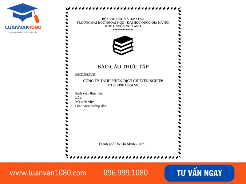 Mẫu bìa báo cáo thực tập file Word 3