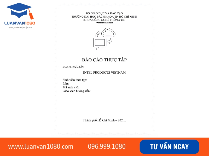 Mẫu bìa báo cáo thực tập file Word 4