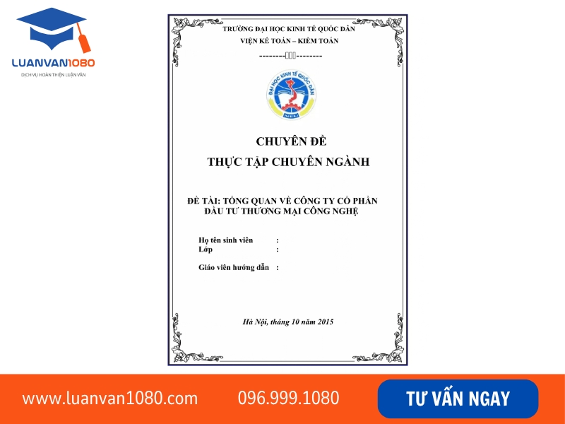 Mẫu bìa báo cáo thực tập ngành kiểm toán