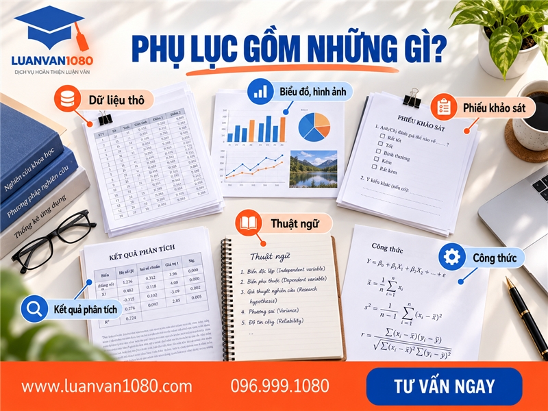Phụ lục tiểu luận gồm những gì?